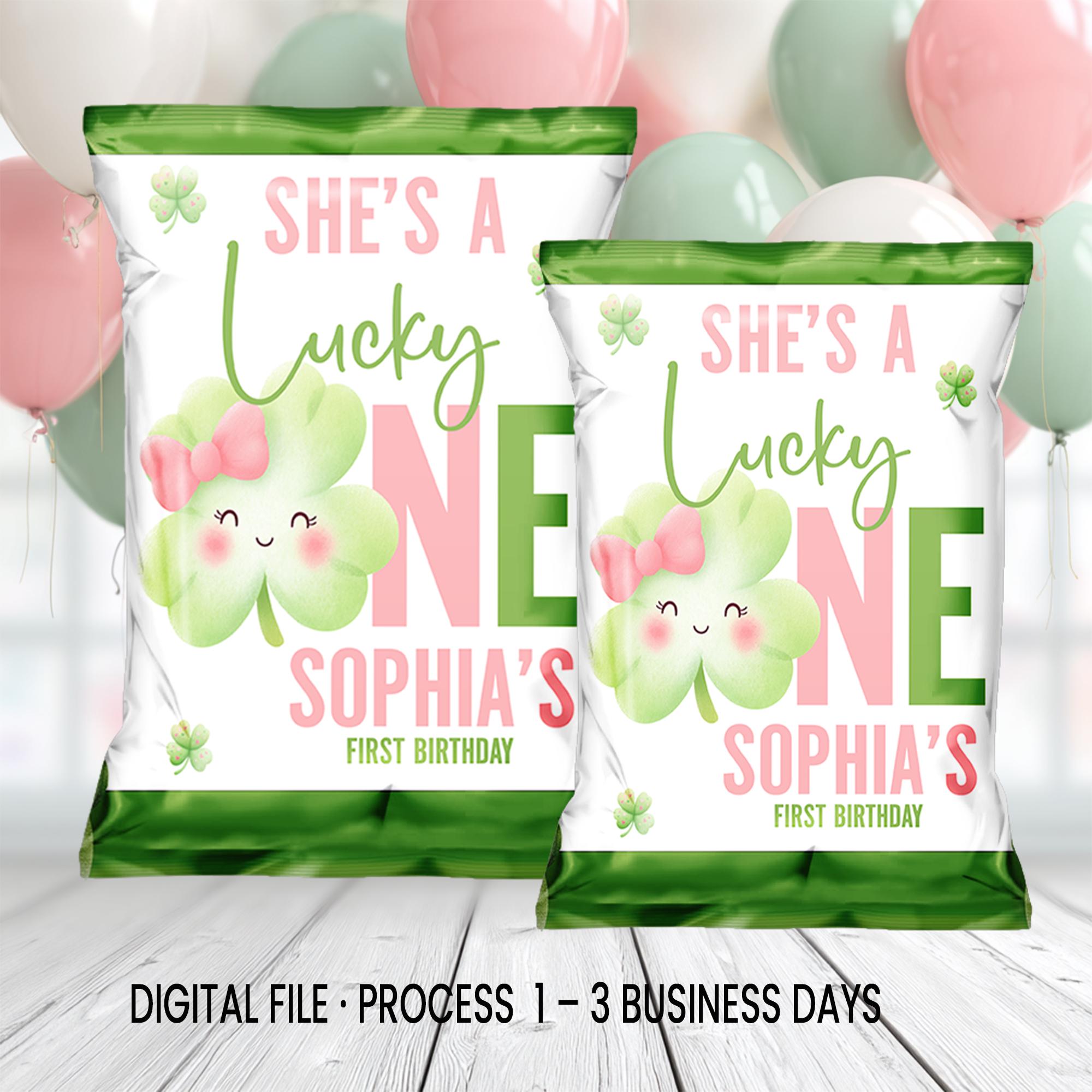 Lucky One Birthday Chip Bag Wrapper | First Birthday Party Favor