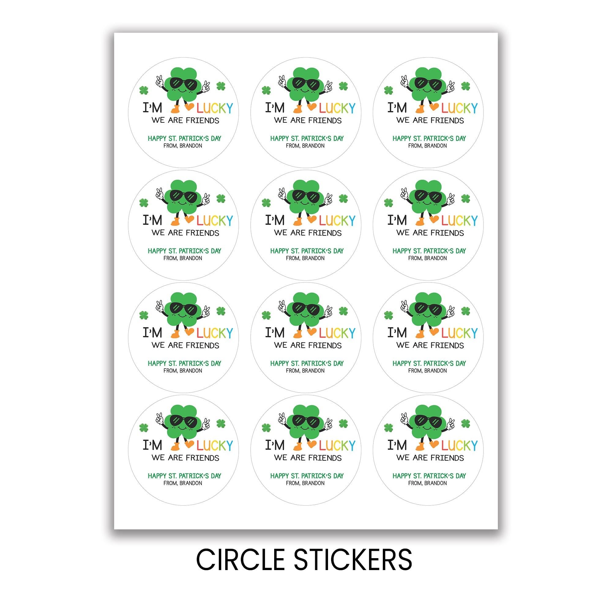 St. Patrick's Day Classroom Stickers | Lucky Student Gift, 2.5 Inch
