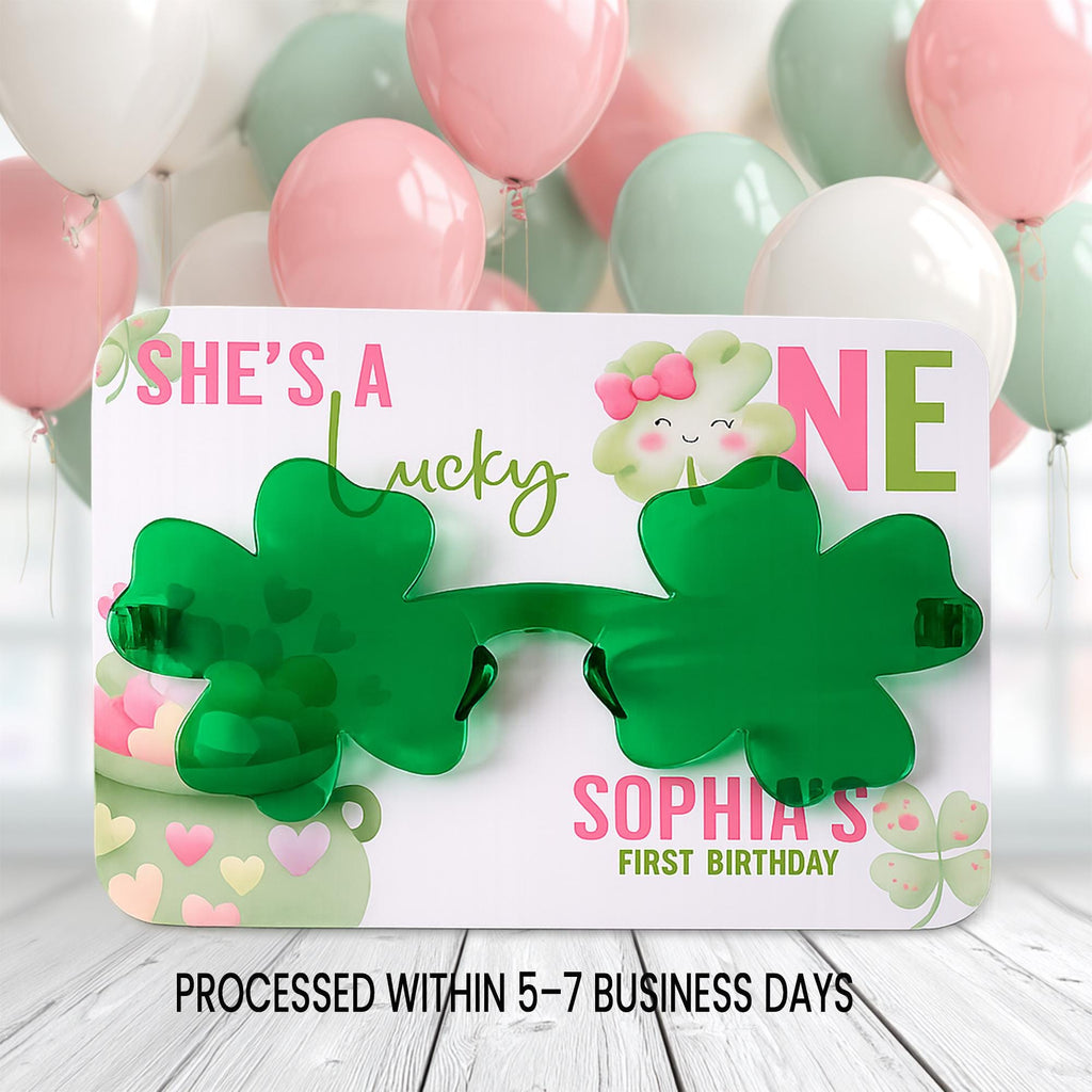 She’s A Lucky One | Sunglasses Party Favors | St. Patrick’s Day Birthday