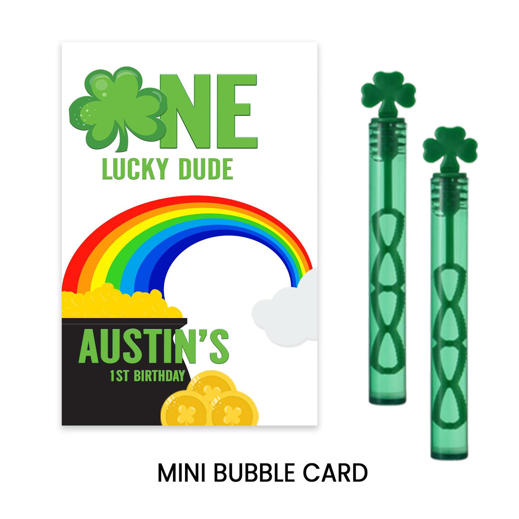 One Lucky Dude Mini Bubble Party Favors | First Birthday Bubbles | St. Patrick's Day Birthday