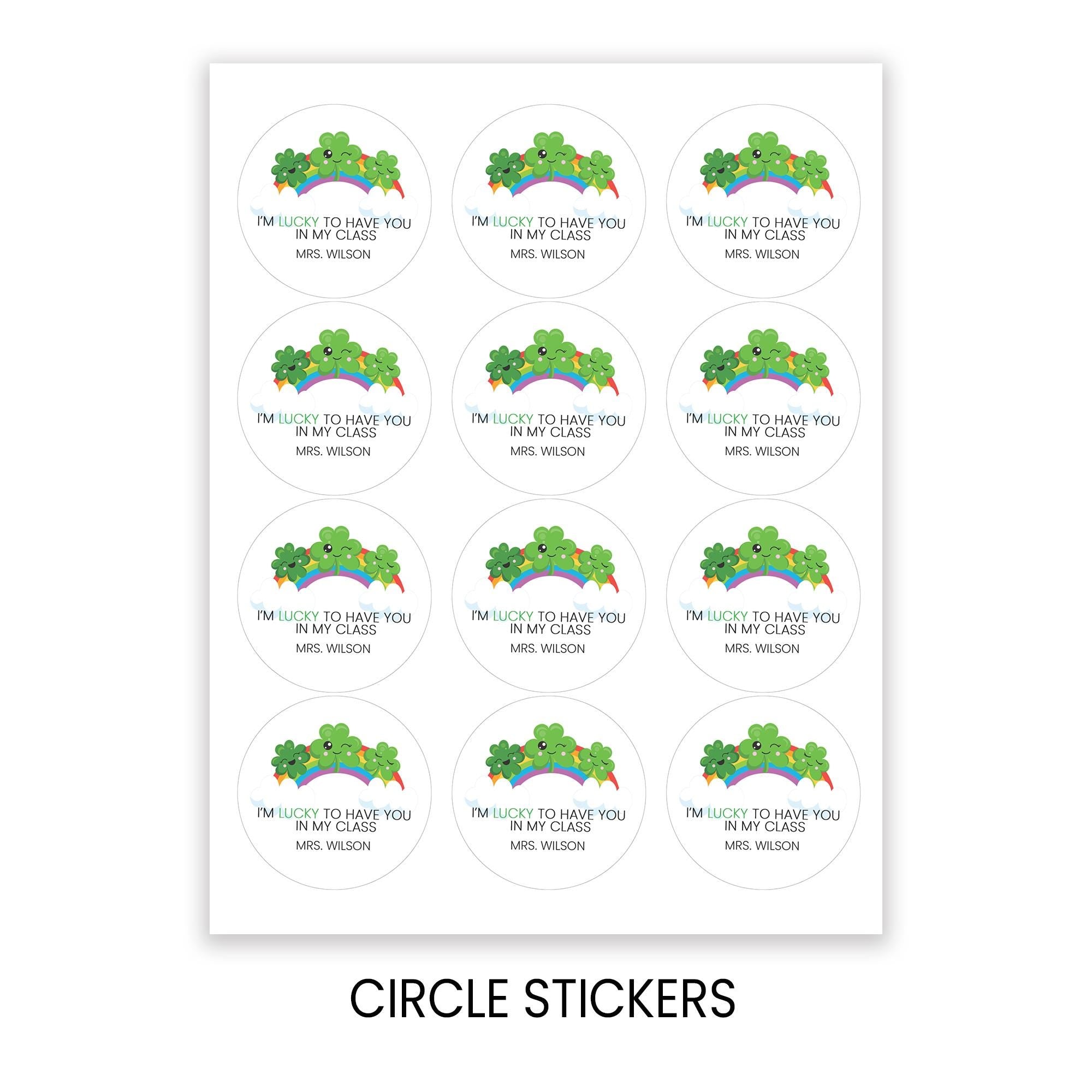 St. Patrick's Day Classroom Stickers | Teacher Treat Labels, 2.5 Inch