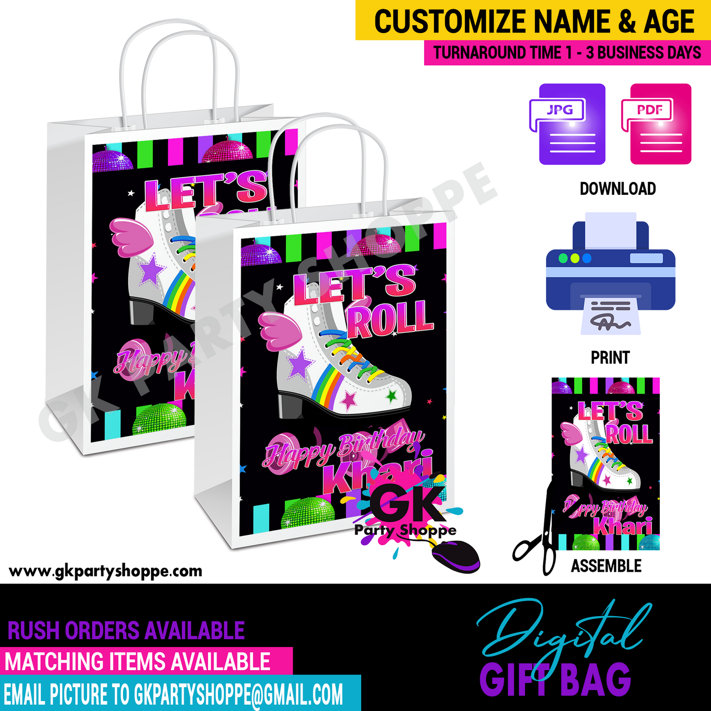 GIFT BAG | ROLLER SKATE PARTY